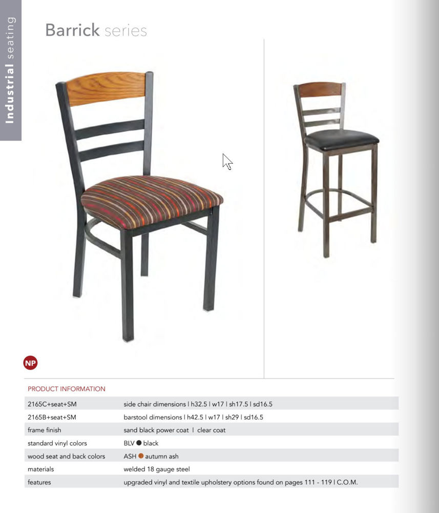 BARRICK CHAIR AND BARSTOOL